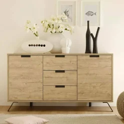 Credenza rovere 156x50x86h cm 2 ante e 3 cassetti - Alphonse