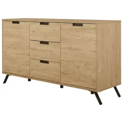 Credenza rovere 156x50x86h cm 2 ante e 3 cassetti - Alphonse
