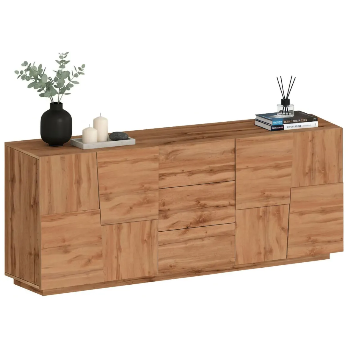 Credenza rovere 220x44x86h cm 4 ante e 3 cassetti - Astel