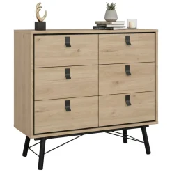 Credenza rovere 101x40x94h cm 6 cassetti - Maka