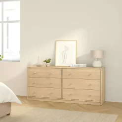 Credenza rovere 143x30x68h cm 6 cassetti - Rick