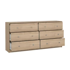Credenza rovere 143x30x68h cm 6 cassetti - Rick