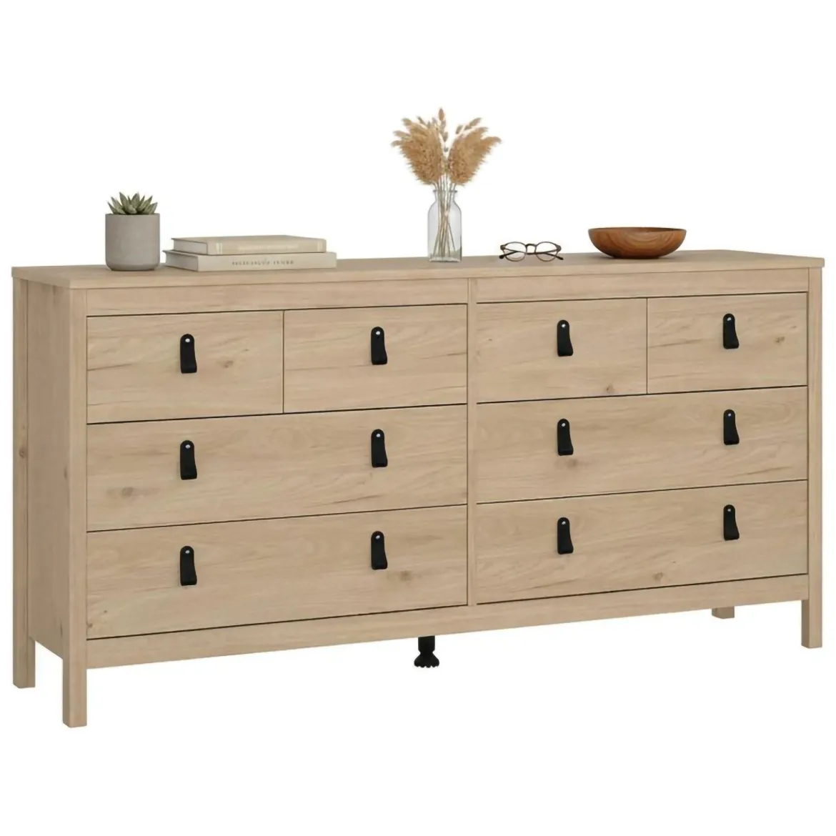 Credenza rovere 159x38x79h cm 8 cassetti - Kovsova