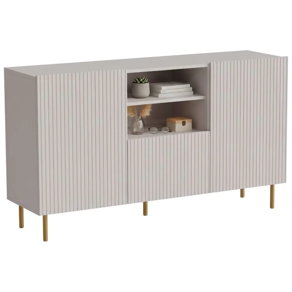Credenza Stornara, 150x42 h82 cm, Beige