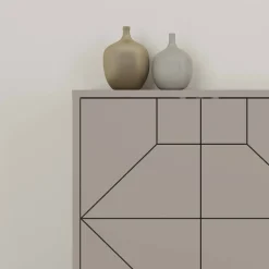 Credenza tortora 184x35x77h cm 6 ante - Africo