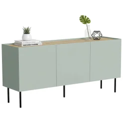 Credenza verde e rovere 150x40x70h cm 3 ante - Verrone