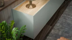 Credenza verde e rovere 150x40x70h cm 3 ante - Verrone