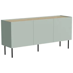 Credenza verde e rovere 150x40x70h cm 3 ante - Verrone