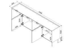 Credenza verde e rovere 200x40x70h cm 4 ante - Sagrado