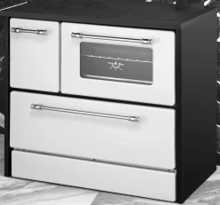 Cucina a legna in metallo bianca e nera 87x51x79h cm - Andalo