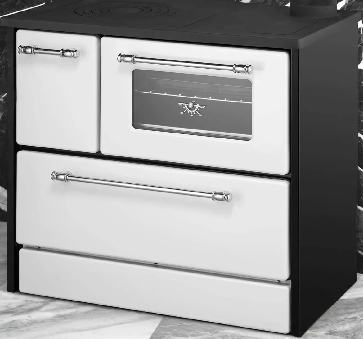 Cucina a legna in metallo bianca e nera 87x51x79h cm - Andalo