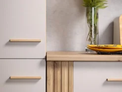 Cucina Beige Marrone Rovere Nodi 2 Cassetti 8 Ripiani, 9 Ante - Ghemme