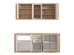 Cucina Beige Marrone Rovere Nodi 2 Cassetti 8 Ripiani, 9 Ante - Ghemme