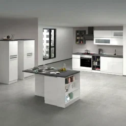 Cucina Bianco Lucido Grigio Ardesia 3 Cassetti 29 Ripiani, 12 Ante Made in Italy - Balme