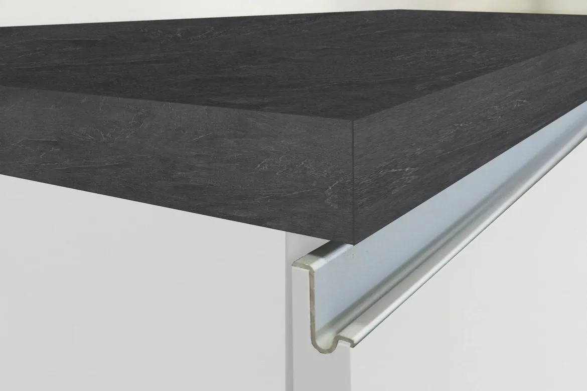 Cucina Bianco Lucido Grigio Ardesia un Cassetto 13 Ripiani, Modulabile Made in Italy - Fonti