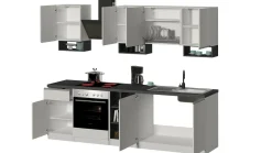 Cucina Bianco Lucido Grigio Ardesia un Cassetto 19 Ripiani, 7 Ante Made in Italy - Attimis