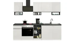 Cucina Bianco Lucido Grigio Ardesia un Cassetto 19 Ripiani, 7 Ante Made in Italy - Attimis