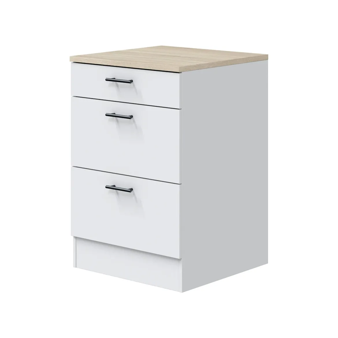 Cucina Bianco Marrone Rovere 4 Cassetti 5 Ripiani, Apertura Battente, Scorrevole - Althenis