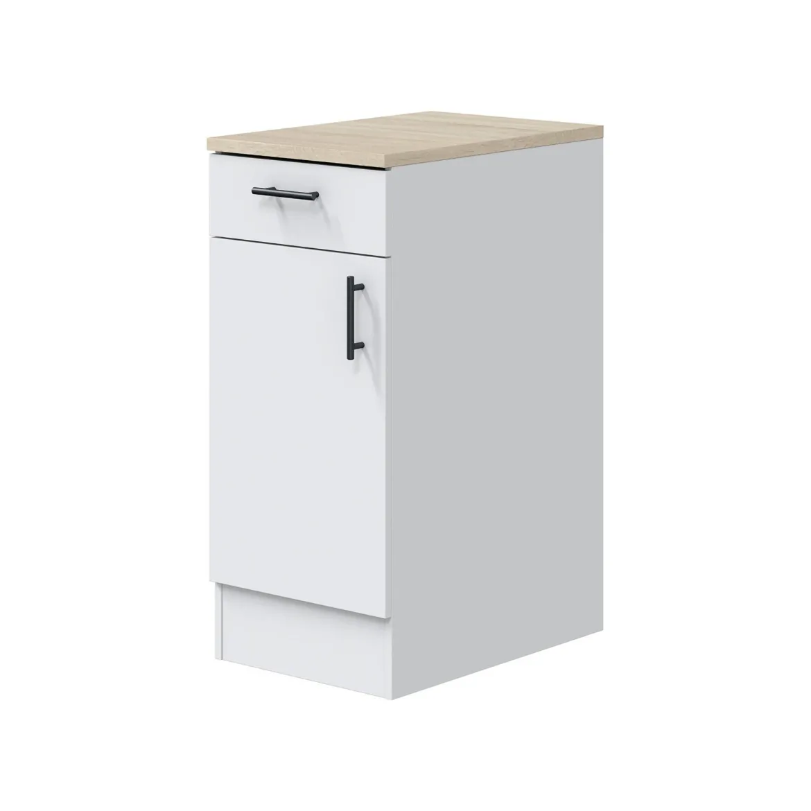 Cucina Bianco Marrone Rovere 4 Cassetti Modulabile, 7 Ripiani - Silphora