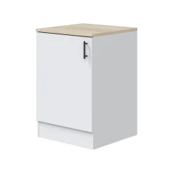 Cucina Bianco Marrone Rovere 4 Cassetti Modulabile, 7 Ripiani - Silphora