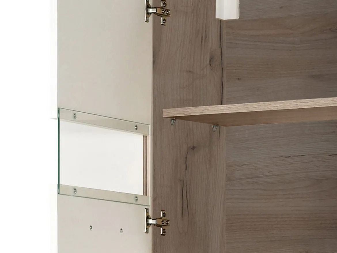 Cucina Bianco Marrone Rovere un Cassetto 3 Ripiani, Apertura Battente, Scorrevole - Garessio