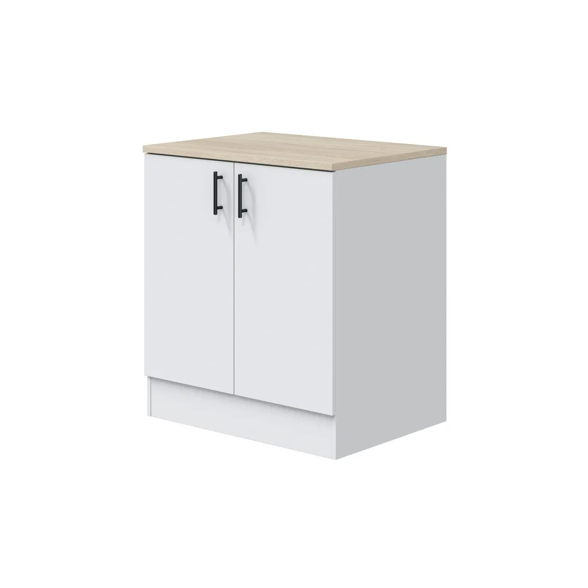 Cucina Bianco Marrone Rovere un Cassetto 7 Ripiani, Apertura Battente, Scorrevole - Velvenia