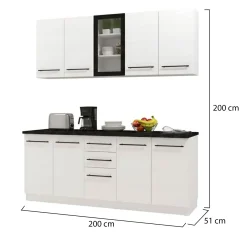 Cucina Bianco Nero 2 Cassetti 9 Ripiani, 10 Ante - Scerni
