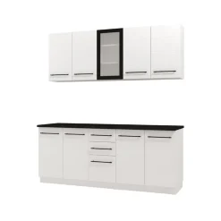 Cucina Bianco Nero 2 Cassetti 9 Ripiani, 10 Ante - Scerni