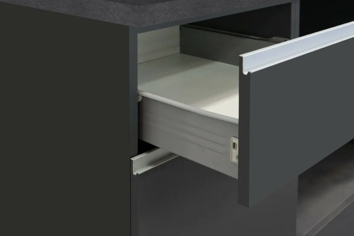 Cucina Grigio Ardesia Grigio Ardesia un Cassetto 19 Ripiani, 7 Ante Made in Italy - Attimis