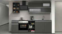Cucina Grigio Ardesia Grigio Ardesia un Cassetto 19 Ripiani, 7 Ante Made in Italy - Attimis