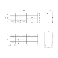 Cucina Grigio Scuro Grigio Chiaro 6 Ripiani 4 Cassetti, Modulabile - Riquew