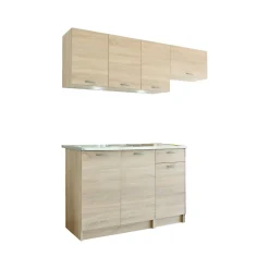 Cucina Marrone Rovere Modulabile un Cassetto, 3 Ripiani - Sora