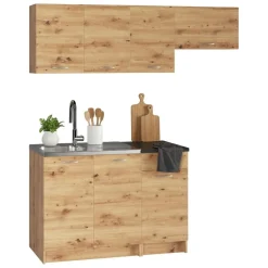 Cucina Marrone Rovere Nodi Modulabile un Cassetto, un Ripiano - Sora