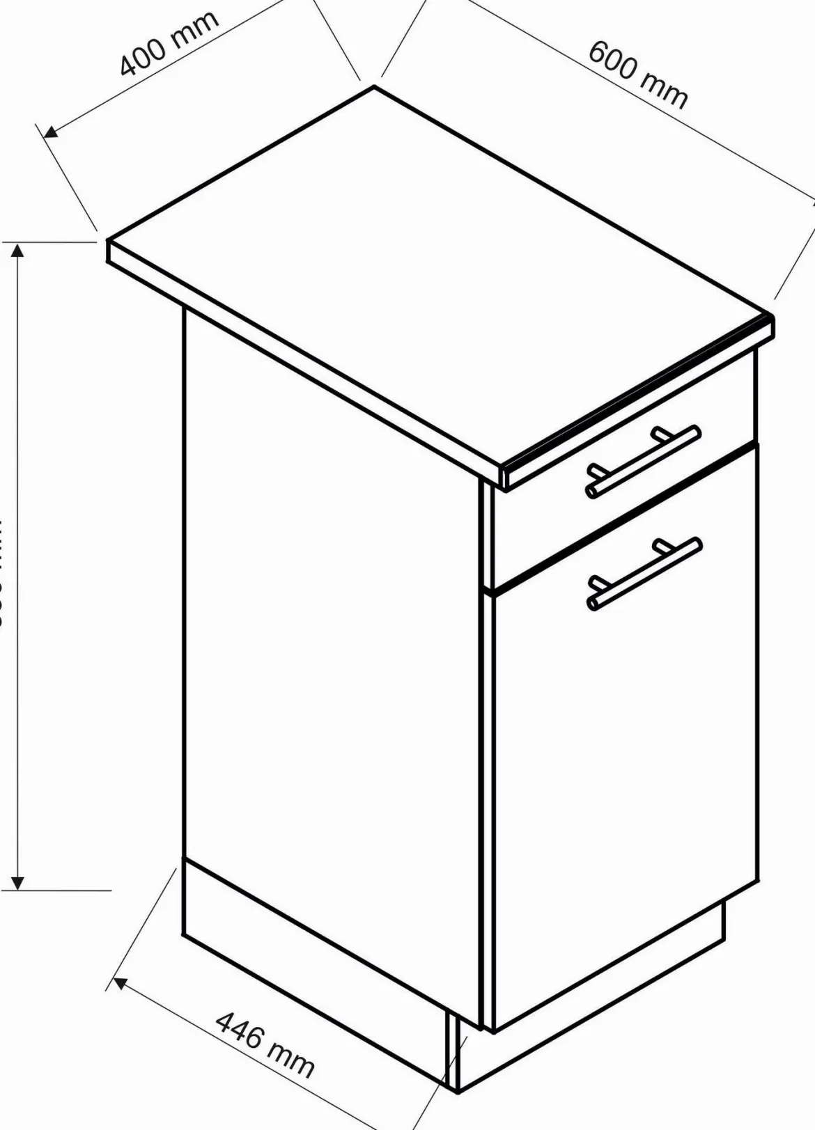 Cucina Marrone Rovere Nodi Modulabile un Cassetto, un Ripiano - Sora