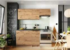 Cucina Marrone Rovere Nodi Modulabile un Cassetto, un Ripiano - Sora