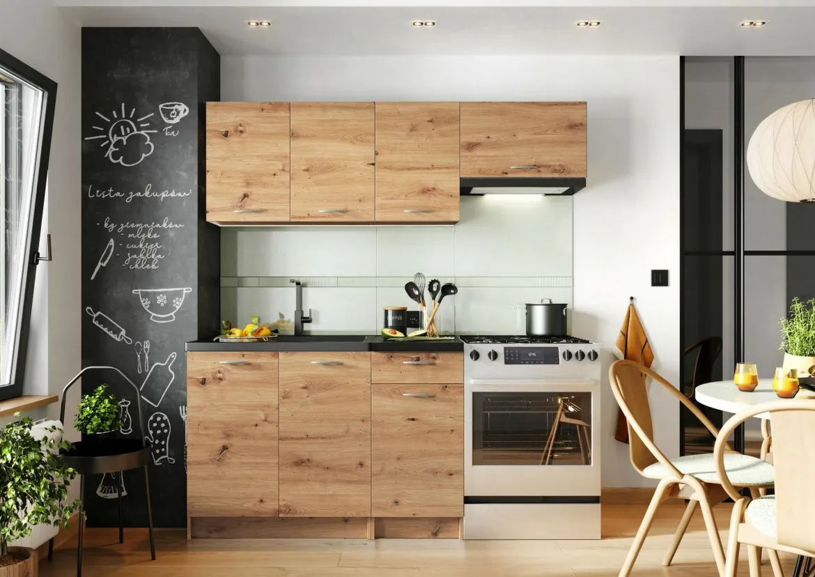 Cucina Marrone Rovere Nodi Modulabile un Cassetto, un Ripiano - Sora