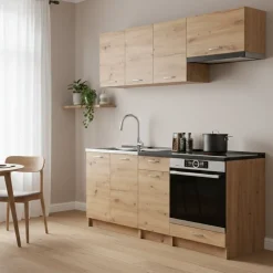 Cucina Marrone Rovere Nodi Modulabile un Cassetto, un Ripiano - Teano