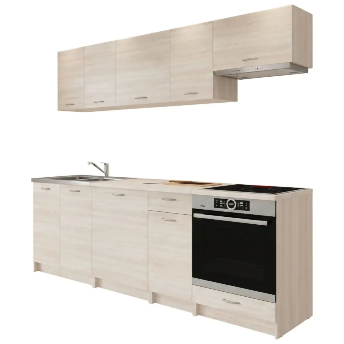 Cucina Marrone Rovere un Ripiano Modulabile, un Cassetto - Camerino