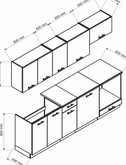 Cucina Marrone Rovere un Ripiano Modulabile, un Cassetto - Camerino