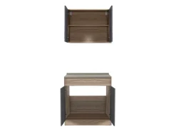 Cucina Nero Antracite Marrone un Cassetto 3 Ripiani, Apertura Battente, Scorrevole - Garessio