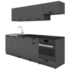 Cucina Nero Antracite Modulabile un Cassetto, un Ripiano - Miogli