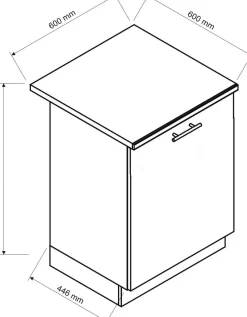 Cucina Nero Antracite Modulabile un Cassetto, un Ripiano - Rostas