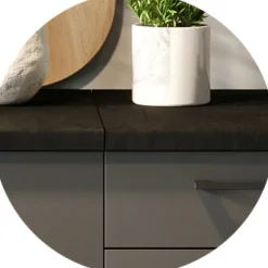 Cucina Nero Antracite Modulabile un Cassetto, un Ripiano - Rostas