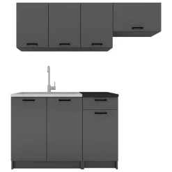 Cucina Nero Antracite un Ripiano Modulabile, un Cassetto - Cormone
