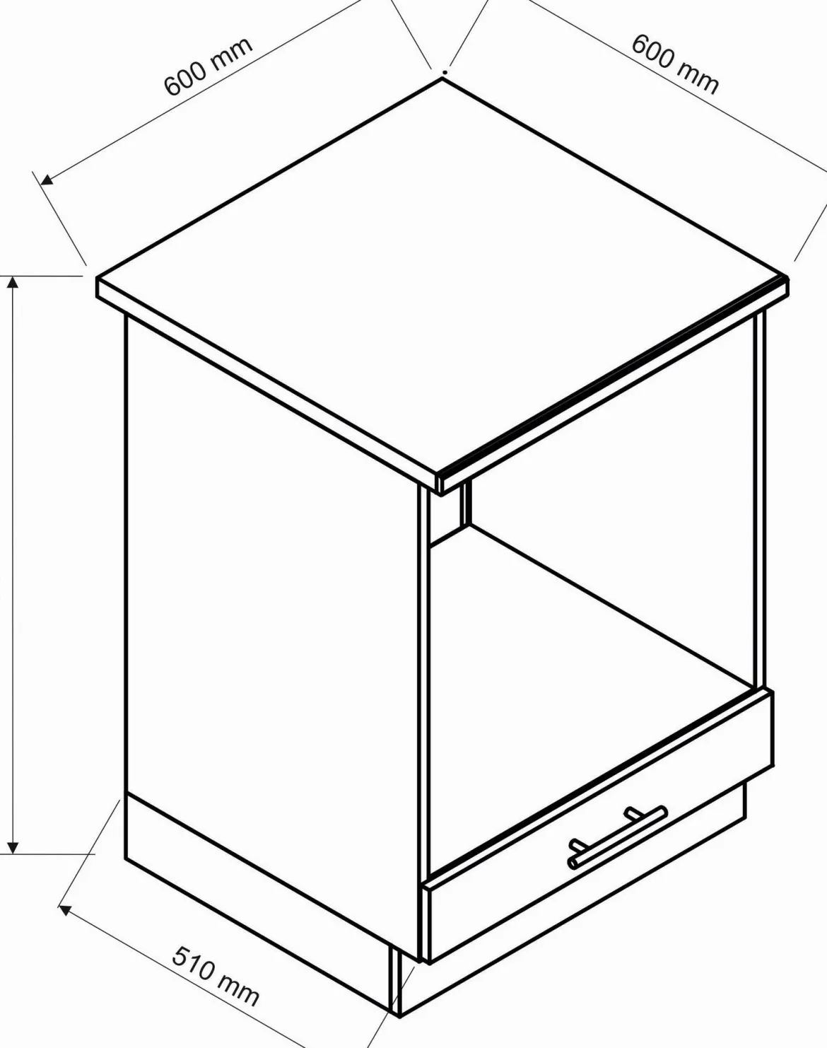 Cucina Nero Antracite un Ripiano Modulabile, un Cassetto - Covor
