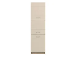 Dispensa da Cucina Beige Marrone Rovere Nodi 5 Ripiani 3 Ante 60x57.5x214.5h cm, 6 Vani - Volvera