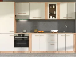 Dispensa da Cucina Beige Marrone Rovere Nodi un Cassetto 2 Ripiani 60x56.5x82h cm, un Vano - Saracena