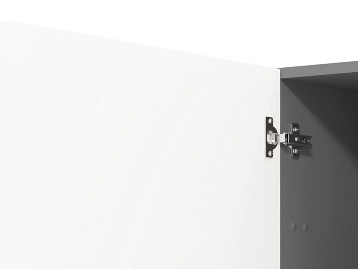 Dispensa da Cucina Bianco Grigio un Cassetto 2 Ripiani 55x60x82h cm, Apertura Scorrevole - Moiolaaa