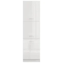Dispensa da Cucina Bianco Lucido Bianco Opaco 6 Ripiani Apertura Battente 60x58x214h cm, 2 Ante - Cochem