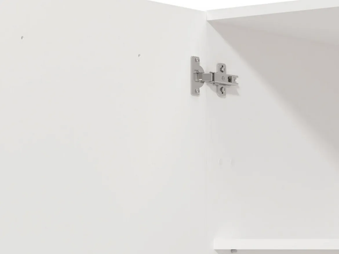 Dispensa da Cucina Bianco Nero 5 Ripiani 3 Ante 60x58x215h cm, Apertura Battente - Falmentaa